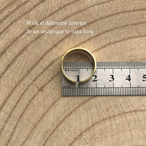 Imagen anillo con regla para medir talla