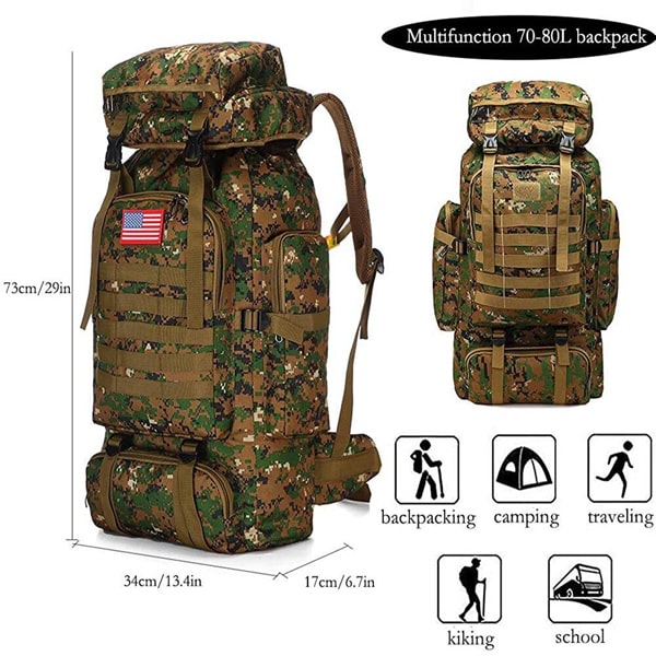 Dimensions du sac militaire tactique SKY10