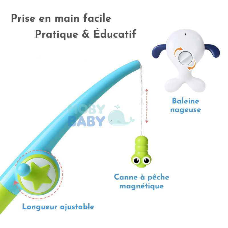 MOONTOY Jouets de Bain,Jouet Bain Bébé,Jeu de pêche magnétique, Jou