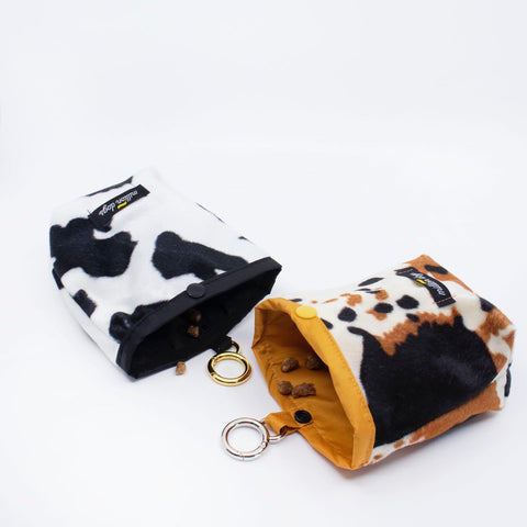 Cow pattern dog treat pouch
