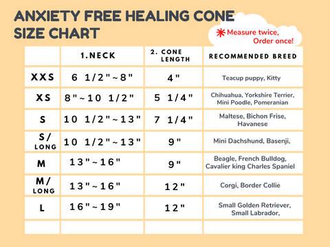 Million Dogs Anxiety Free Healing Cone Size Chart
