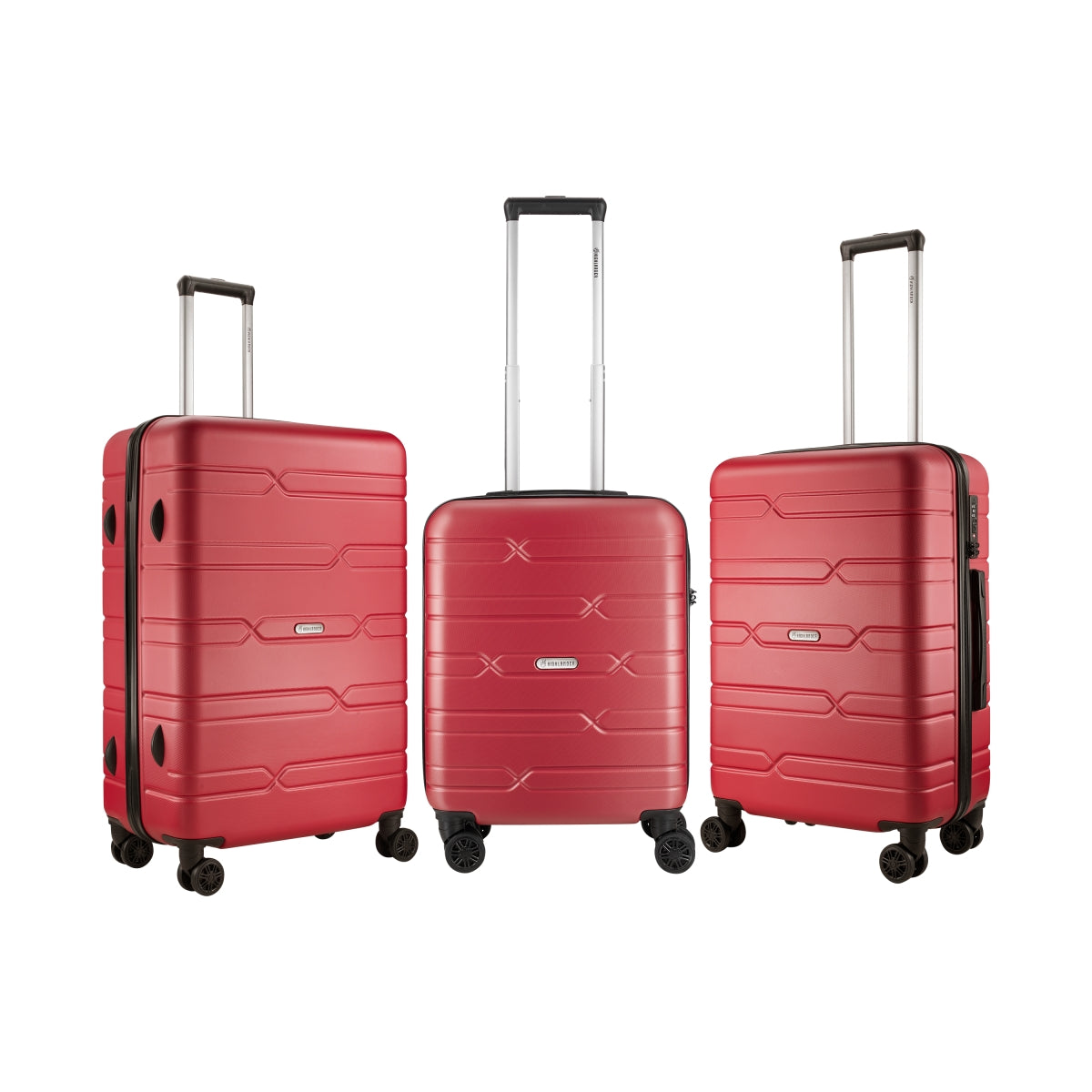 Highlander Bondi ABS 4-Wheel Spinner 55cm Luggage Bag - Red