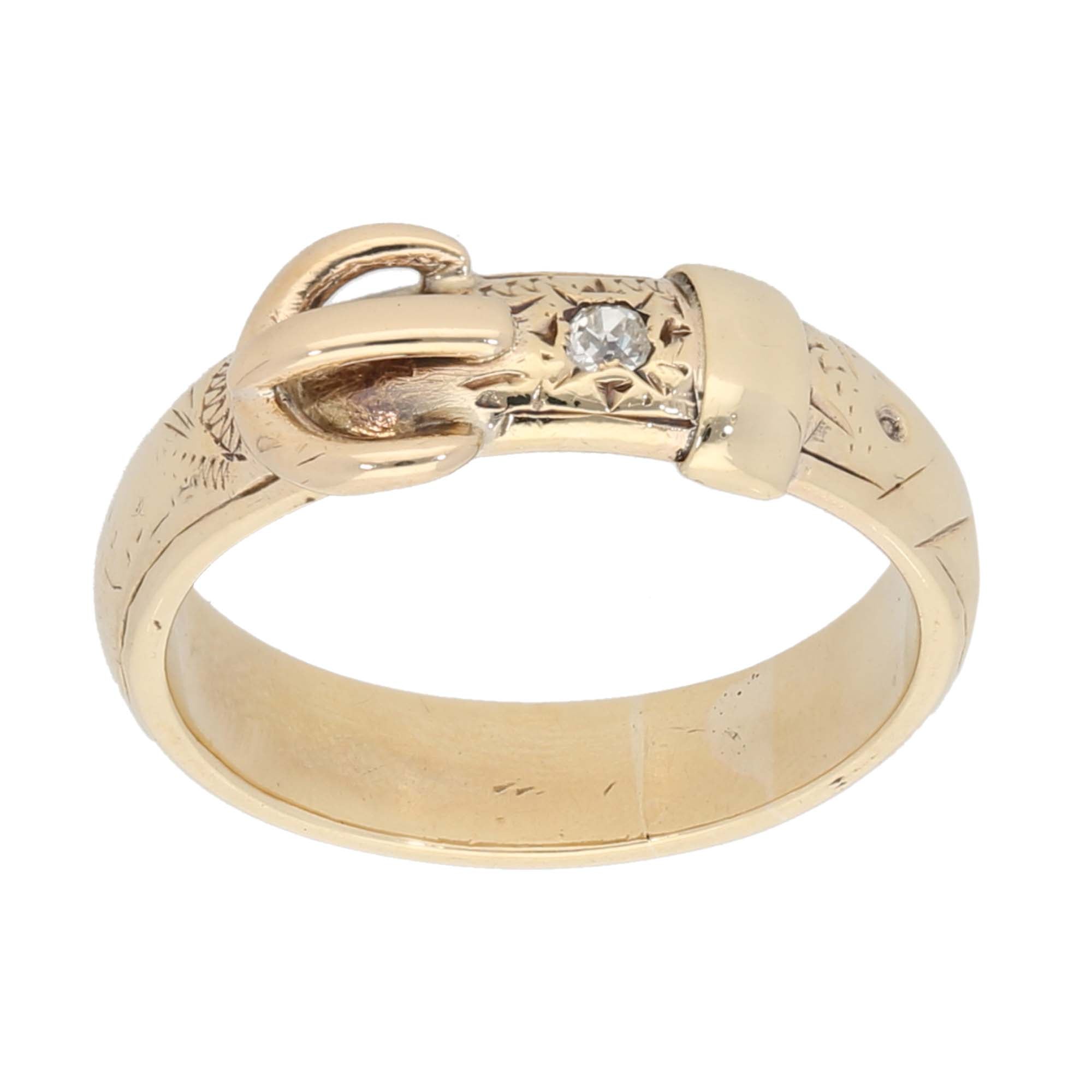 ladies gold buckle ring