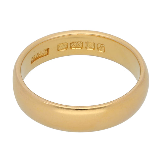22ct Gold Plain Wedding Ring Size S