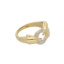Load image into Gallery viewer, 18ct Gold 0.01ct Round Cut Diamond Ladies Animal Ring Size M
