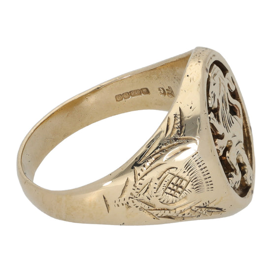 9ct Gold Emblem Ring Size R