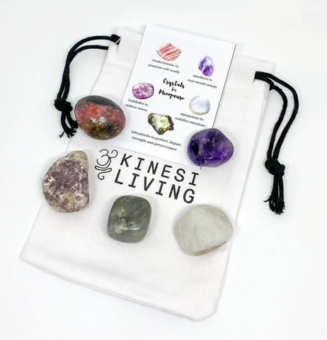 Menopause crystal kit featuring labradorite by kinesi living