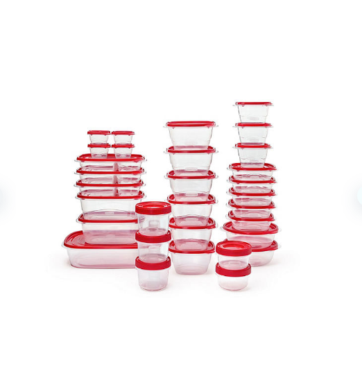 Rubbermaid 64-Piece TakeAlongs Food Storage Set with 30-Quart Storage Tote
