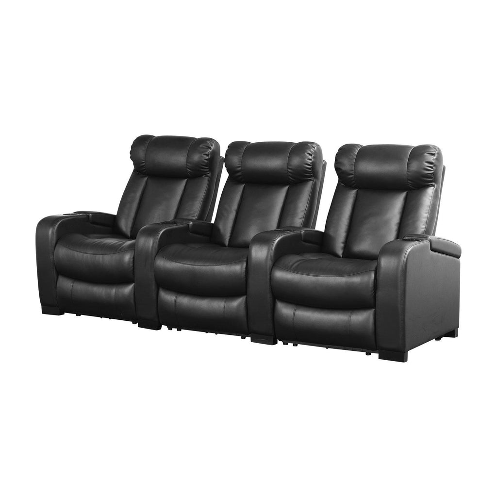 larson leather power reclining home theater