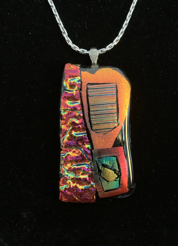 Dichroic Glass Pendant and Brooch