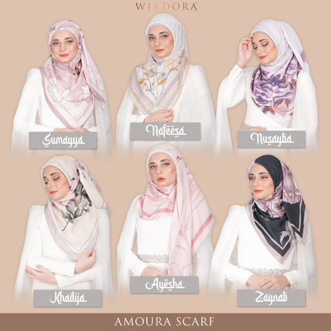 Wirdora amoura scarf bawal printed swarovski