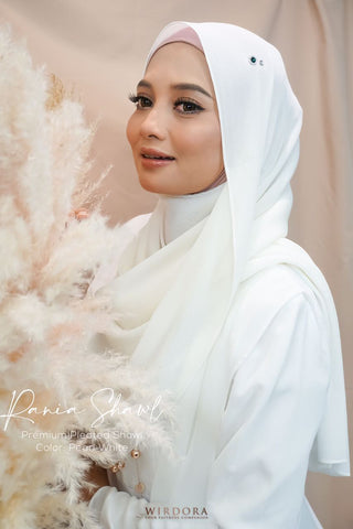 Wirdora Premium Rania Pleated Shawl Nikah Wedding Malaysia Scarf Tudung