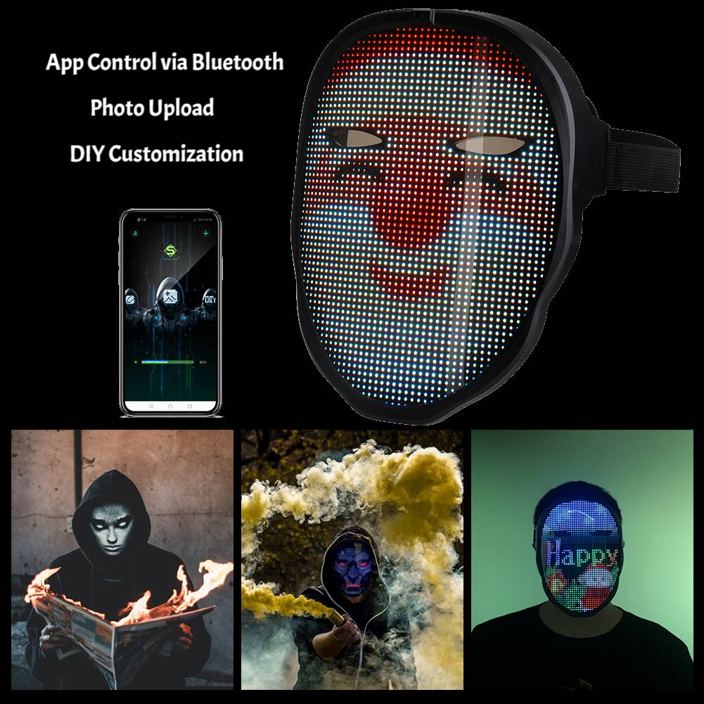 Epic Customizable RGB LED Mask - The Geek Trove