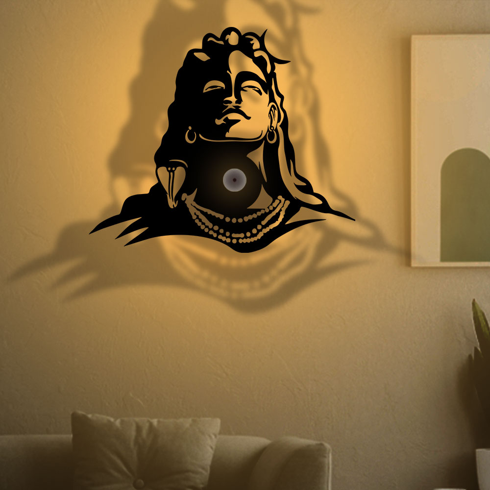 Adiyogi Lord Shiva Design Shadow Lamp – Vibecrafts