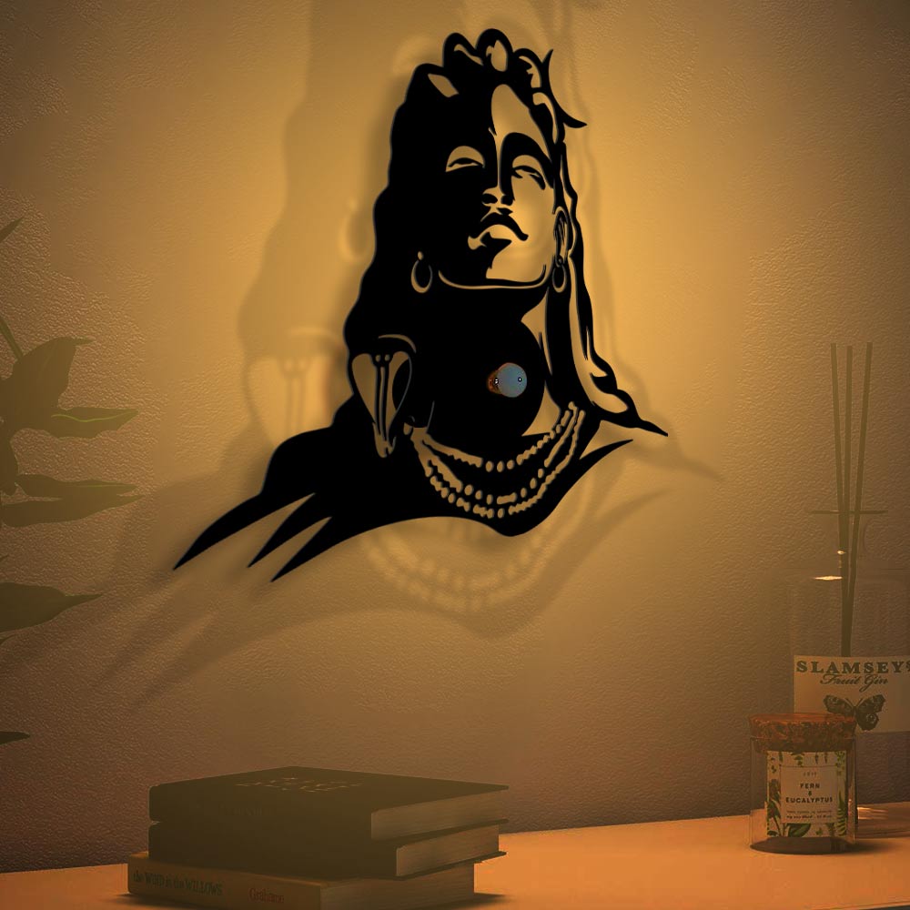 Adiyogi Lord Shiva Design Shadow Lamp – Vibecrafts