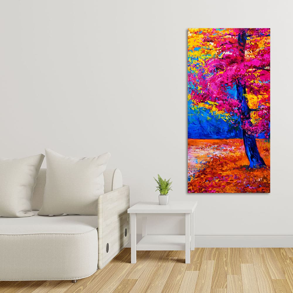 Beautiful Autumn Season Colorful Trees Wall Painting – Vibecrafts
