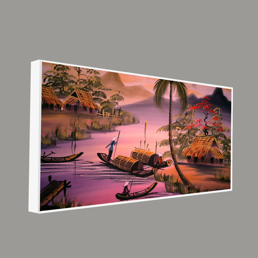 Beautiful Sunset Scenery Canvas Wall Painting - Vibecrafts