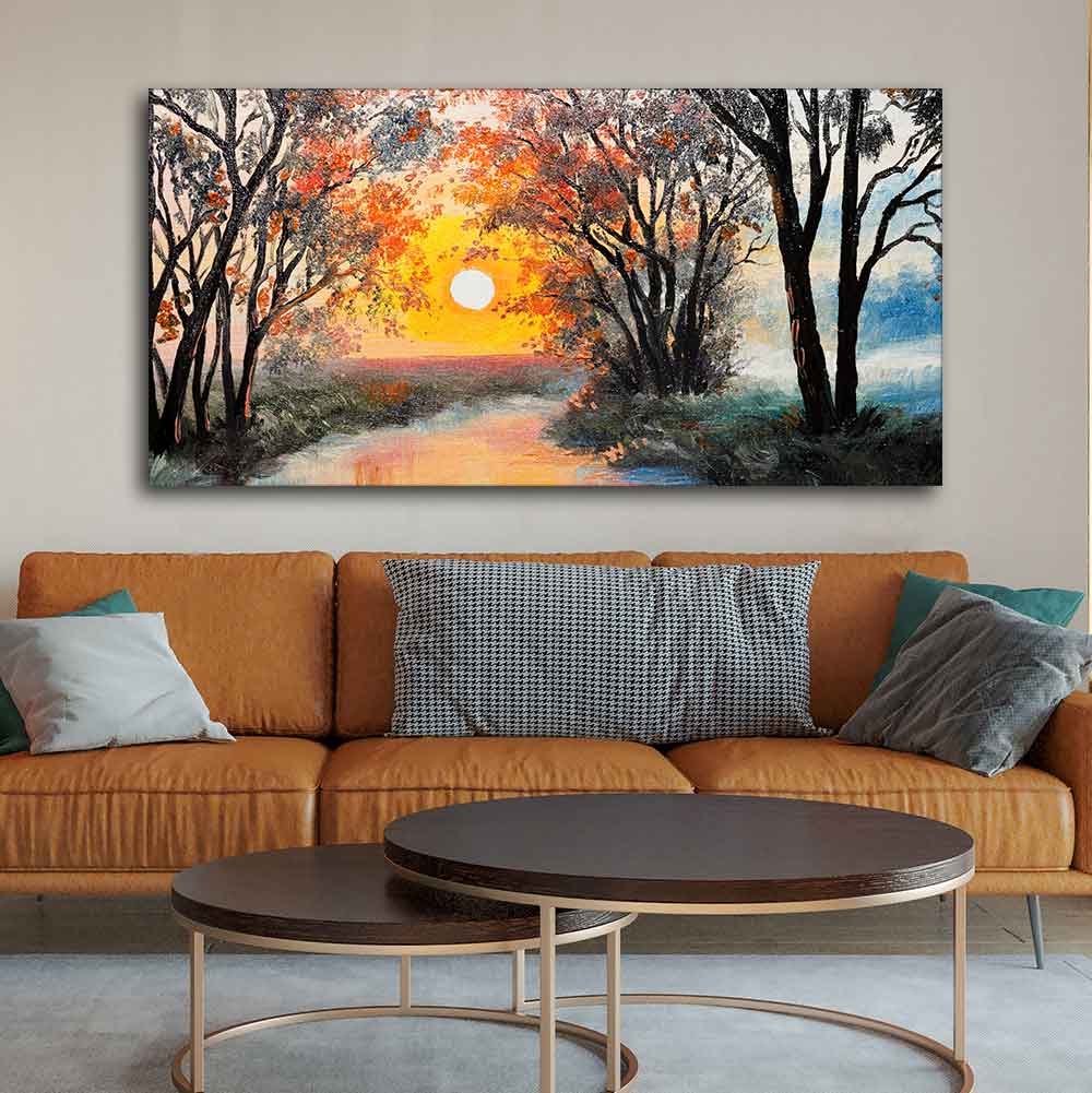 Beautiful Sunset Scenery Premium Custom Wall Painting