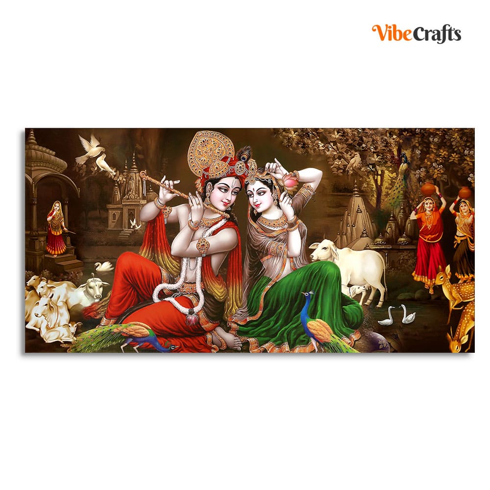 Classic Lord Radha Krishna Premium Wall Painting - Vibecrafts