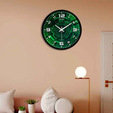 Futuristic Green Pattern Designer Wall Clock