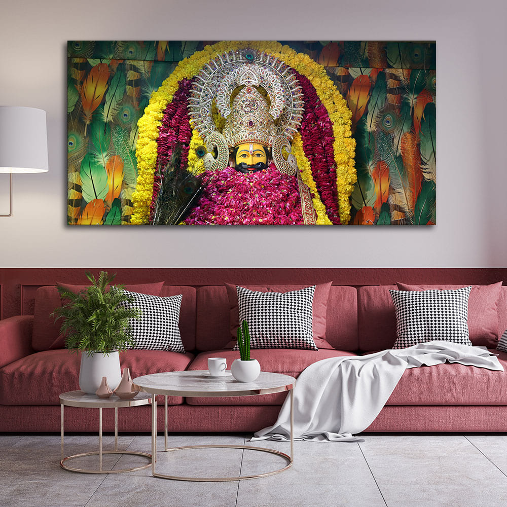 Hindu God Khatu Shyam Baba Premium Canvas Wall Painting - Vibecrafts