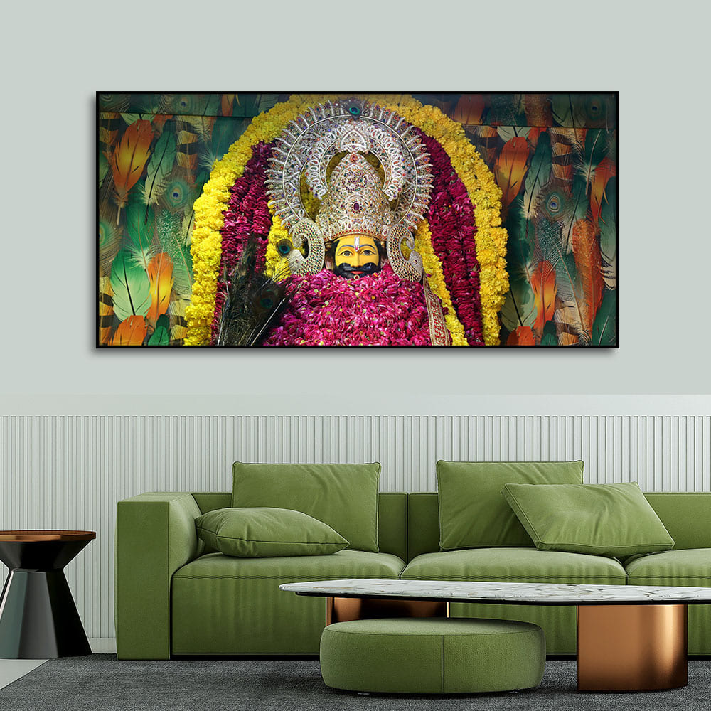 Hindu God Khatu Shyam Baba Premium Canvas Wall Painting - Vibecrafts