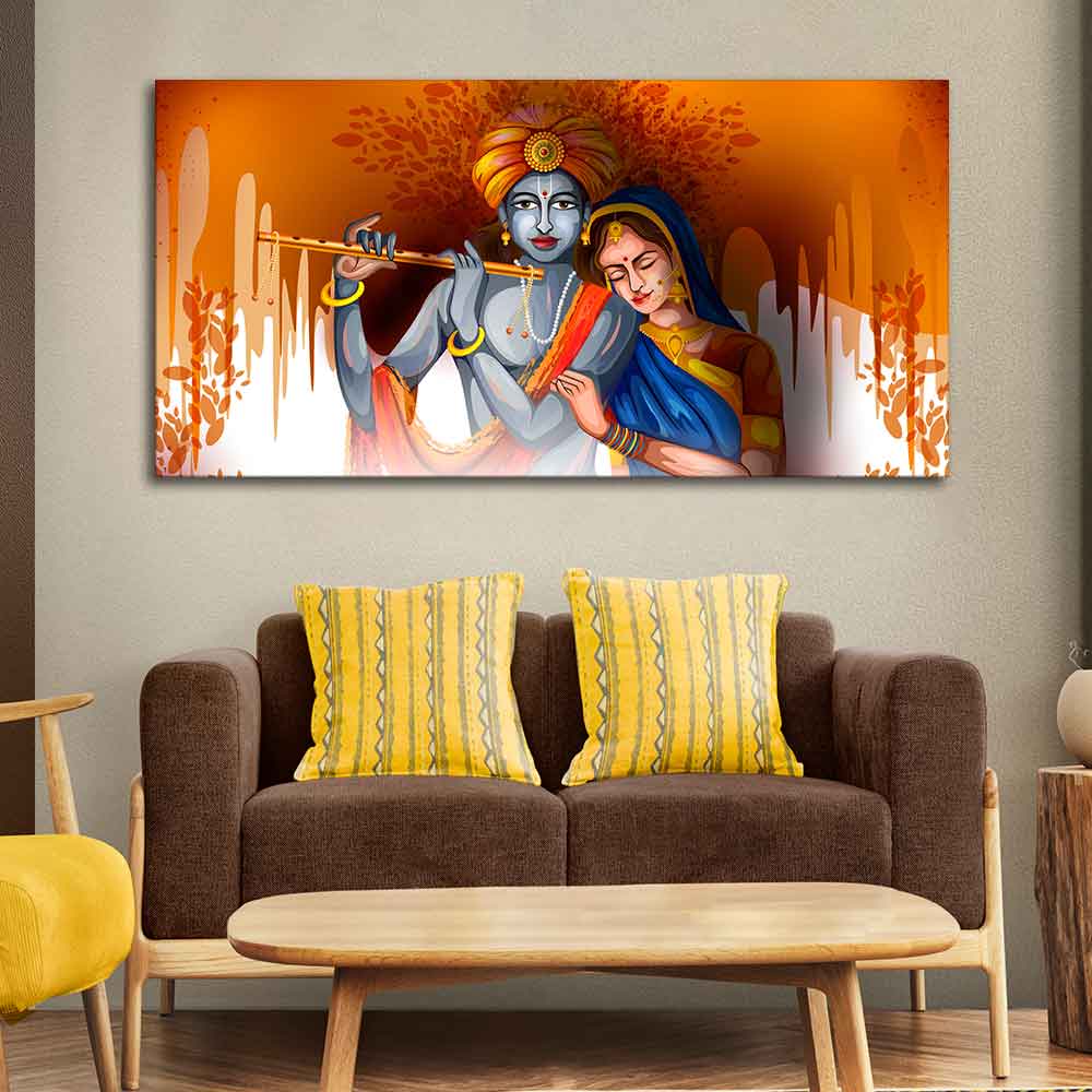 Lord Radha Krishna Beautiful Canvas Wall Painting - Vibecrafts