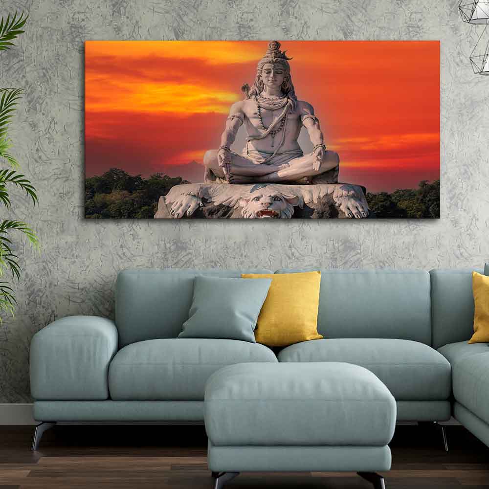 Lord Shiva Meditating Wall Painting – Vibecrafts