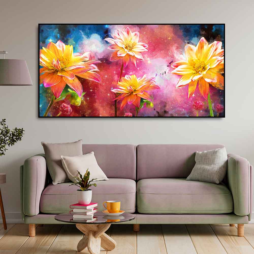 Modern Abstract Art of Flowers Canvas Wall Painting – Vibecrafts