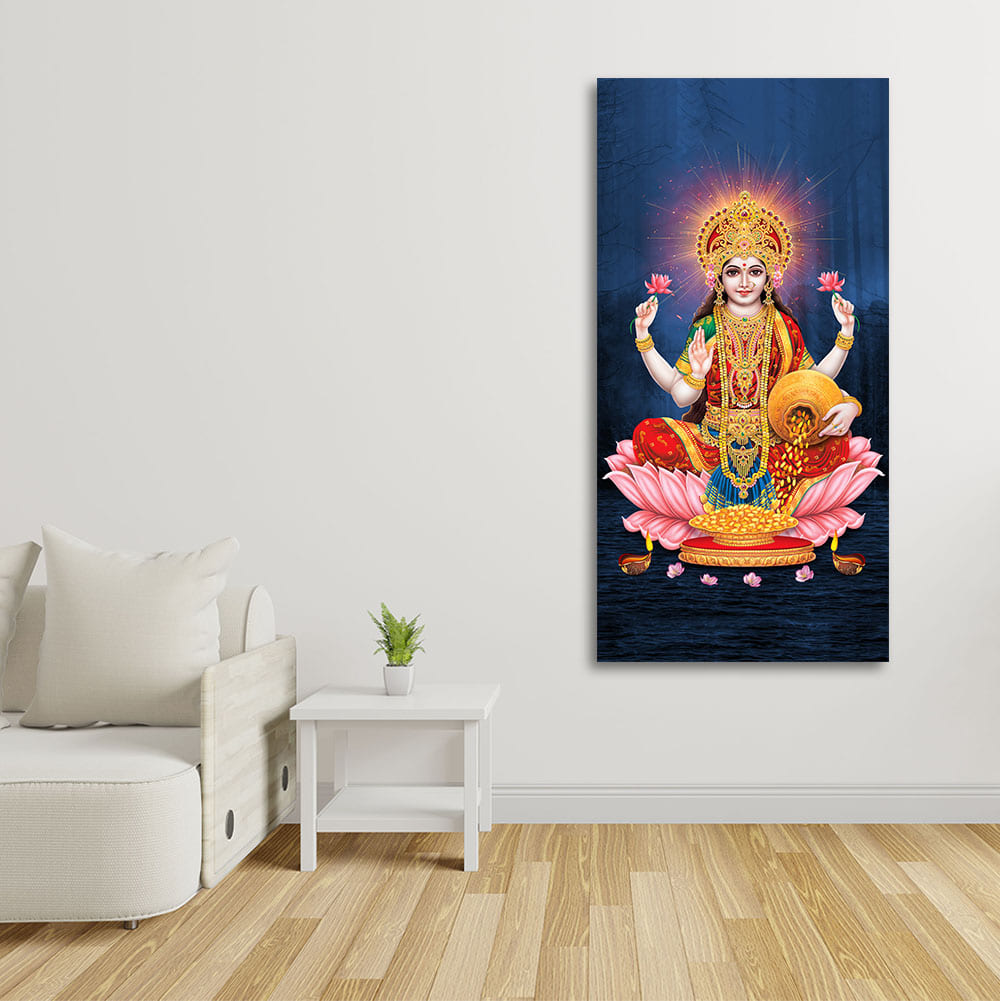 Shree Laxmi Mata Canvas Wall Painting - Vibecrafts