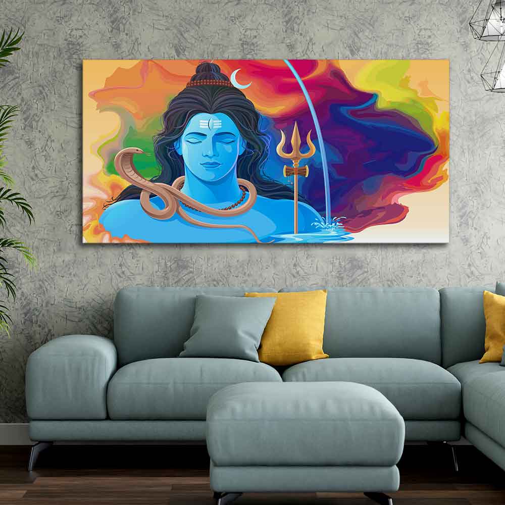 The God of Destruction Lord Shiva Wall Painting – Vibecrafts