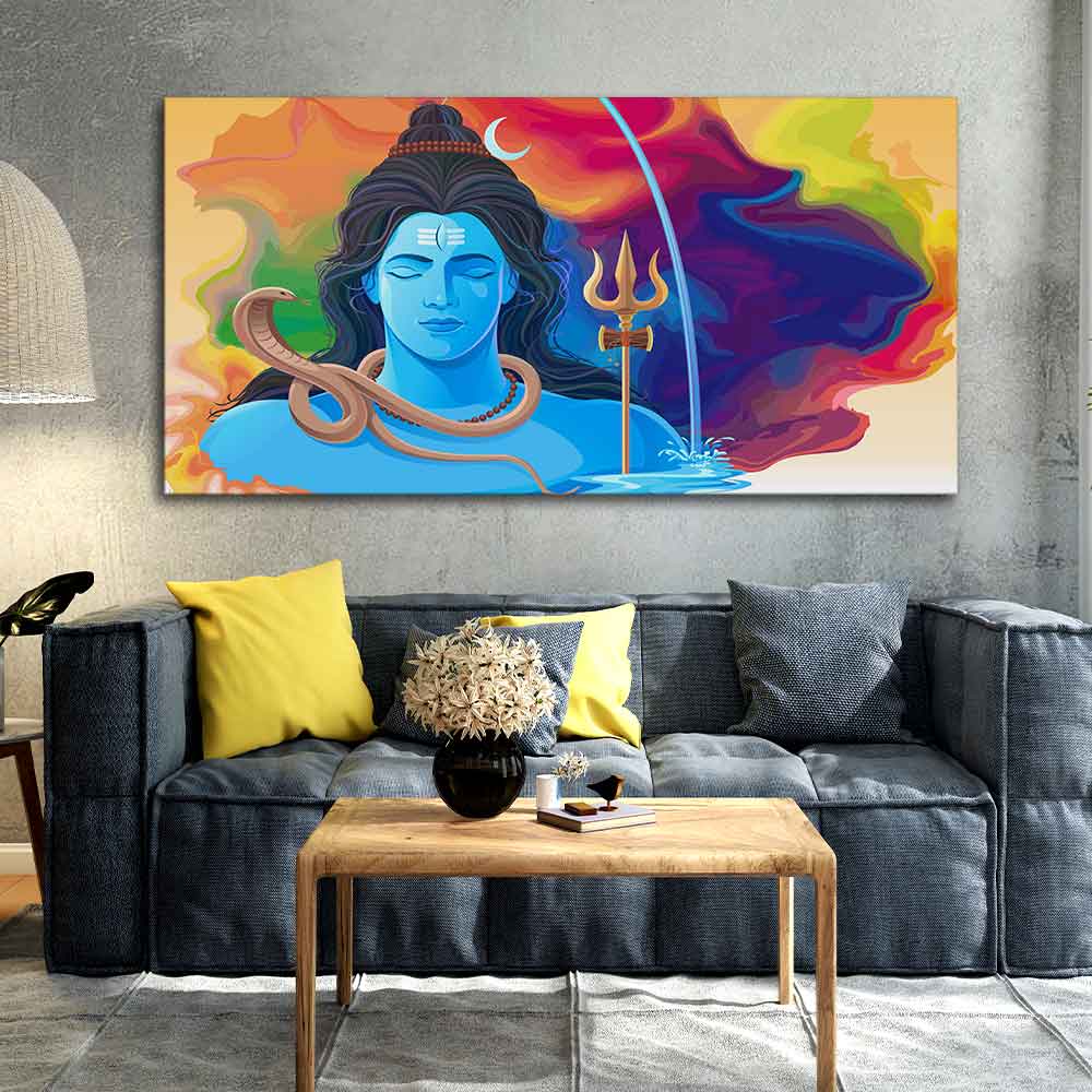 The God of Destruction Lord Shiva Wall Painting – Vibecrafts