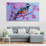 Bird with Nature Abstract Design Five Pieces Wall Painting