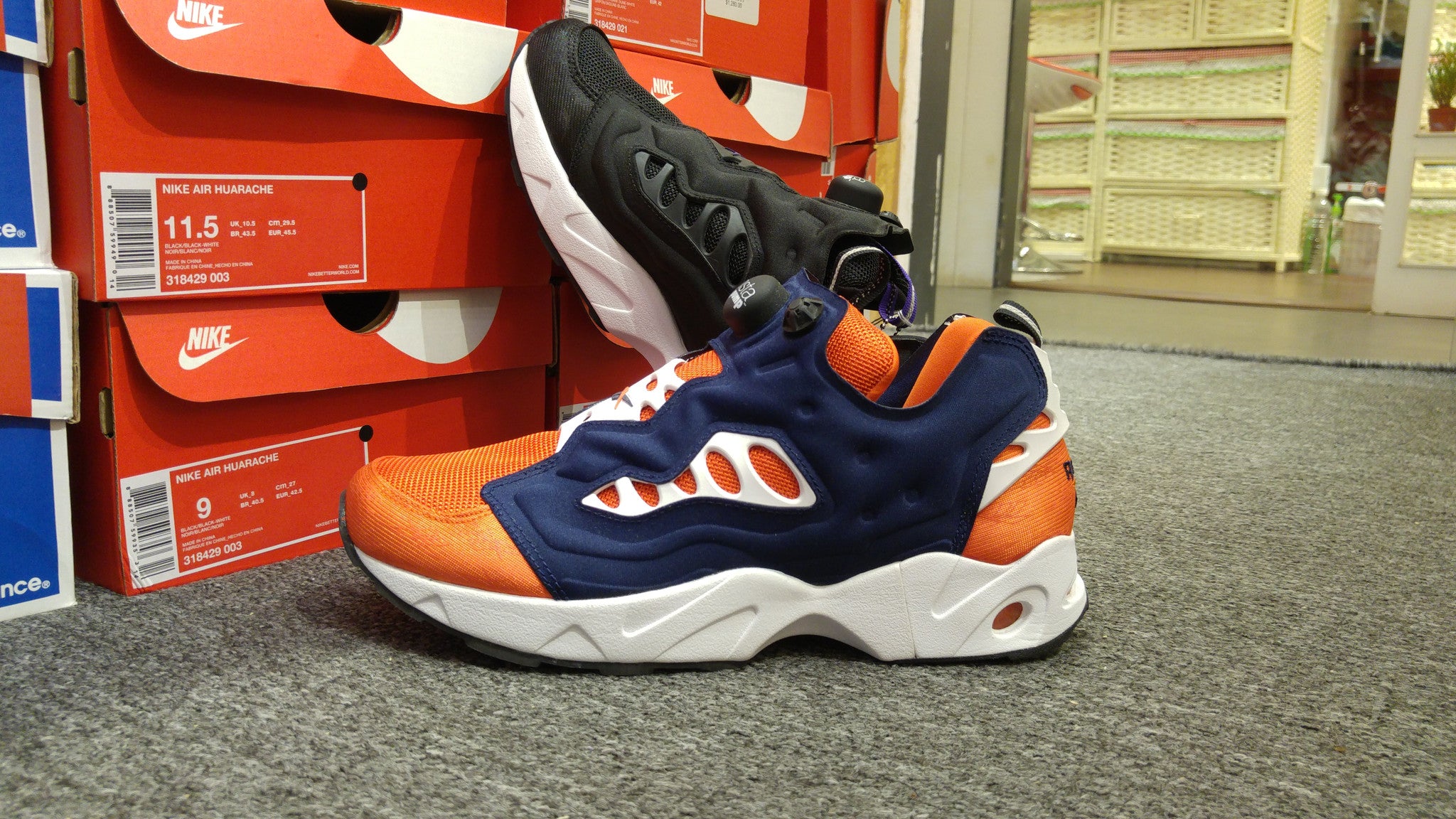 reebok orange and blue