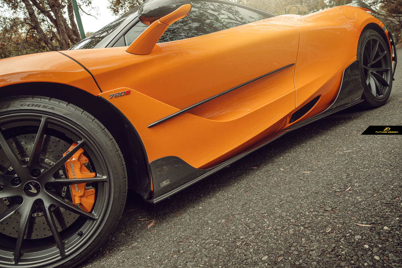 Future Design Carbon Fiber SIDE SKIRTS for McLaren 720S