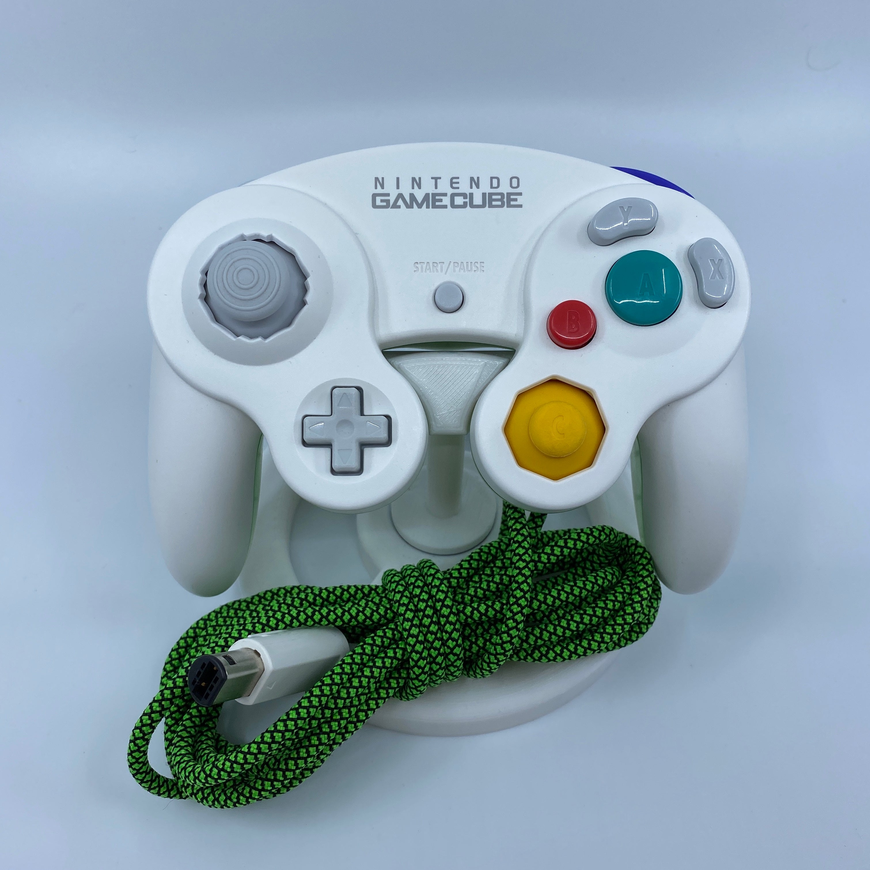 JP White/Clear Gamecube Controller - Green Tint | Solanum Customs