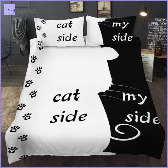 cat side duvet cover