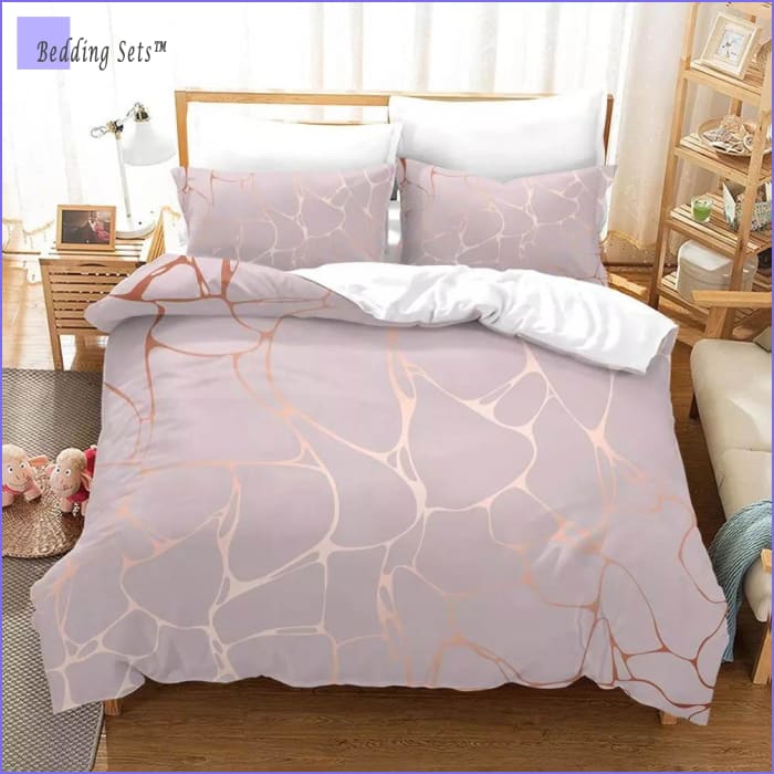 pink and gold duvet