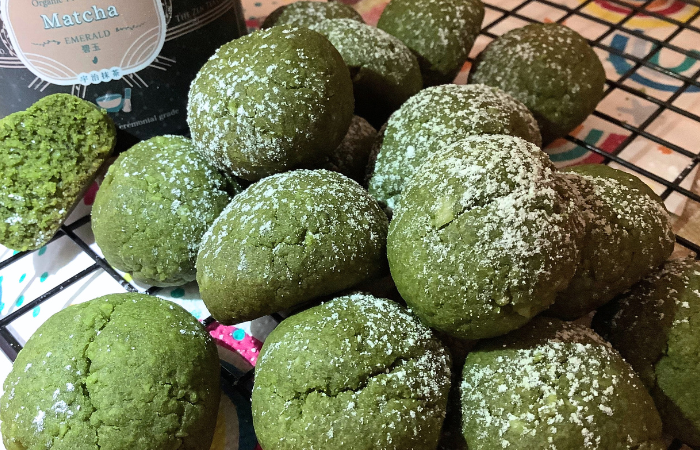 Matcha Snowball cookies