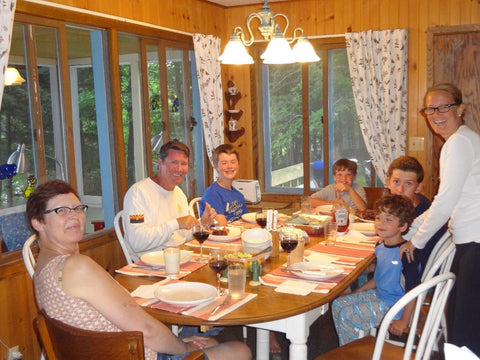 Cabin dinner with family and friends
