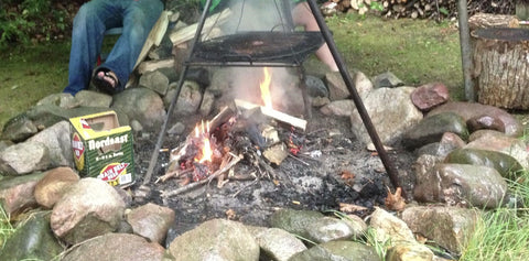 homemade rock fire pit