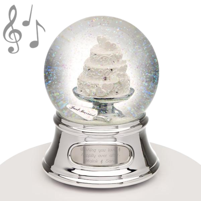 Wedding cake musical water globe 