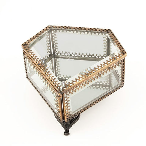 Glass Pentagon Trinket Box 