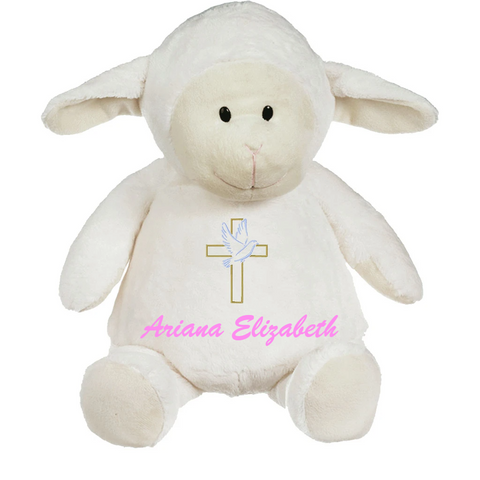 Embroidery Lamb . Baptism Gift 