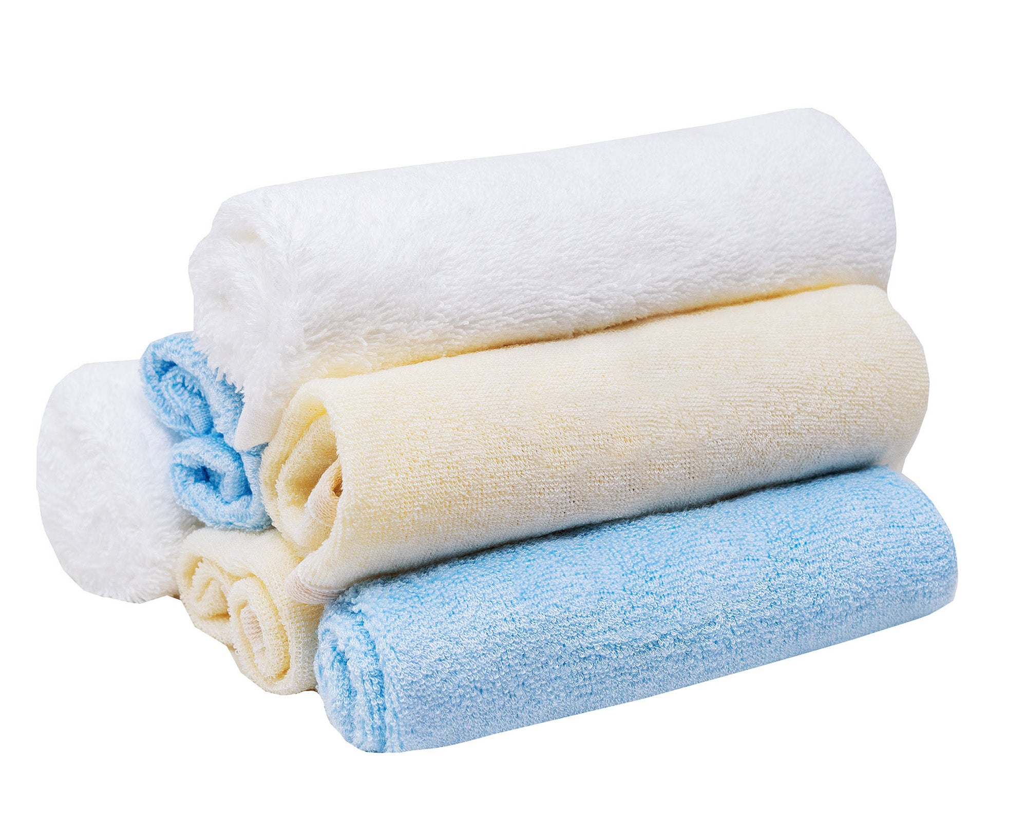 Crafty Cloth 6-Piece Towel Set for Face, Body, and Butt , Gentle Cleansing and Exfoliation (White,Beige,Blue)