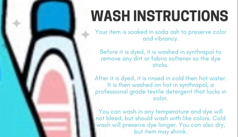 Wash instructions – Boring Tie Dye