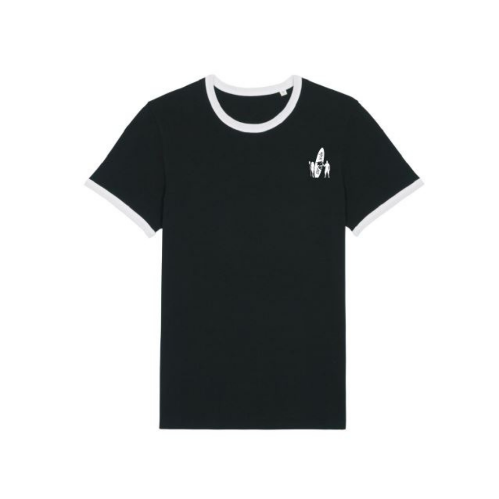 Black T-Shirt with White SUP Wales Logo