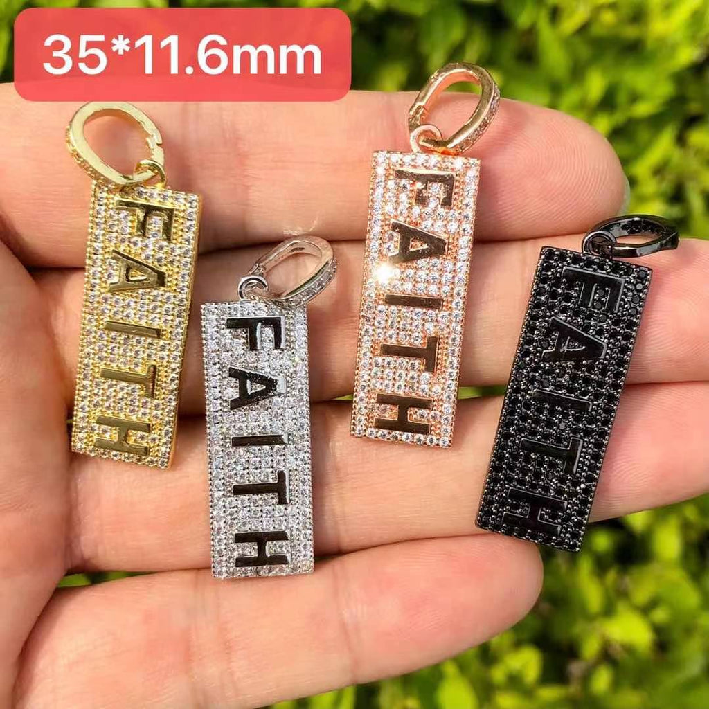 10pcs/lot CZ Paved Unapologetically ME Word Charms