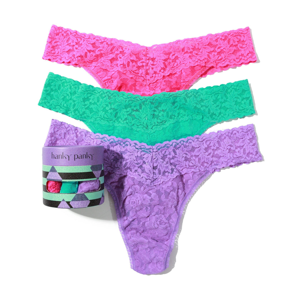 Holiday 5 Pack Signature Lace Thongs, Hanky Panky