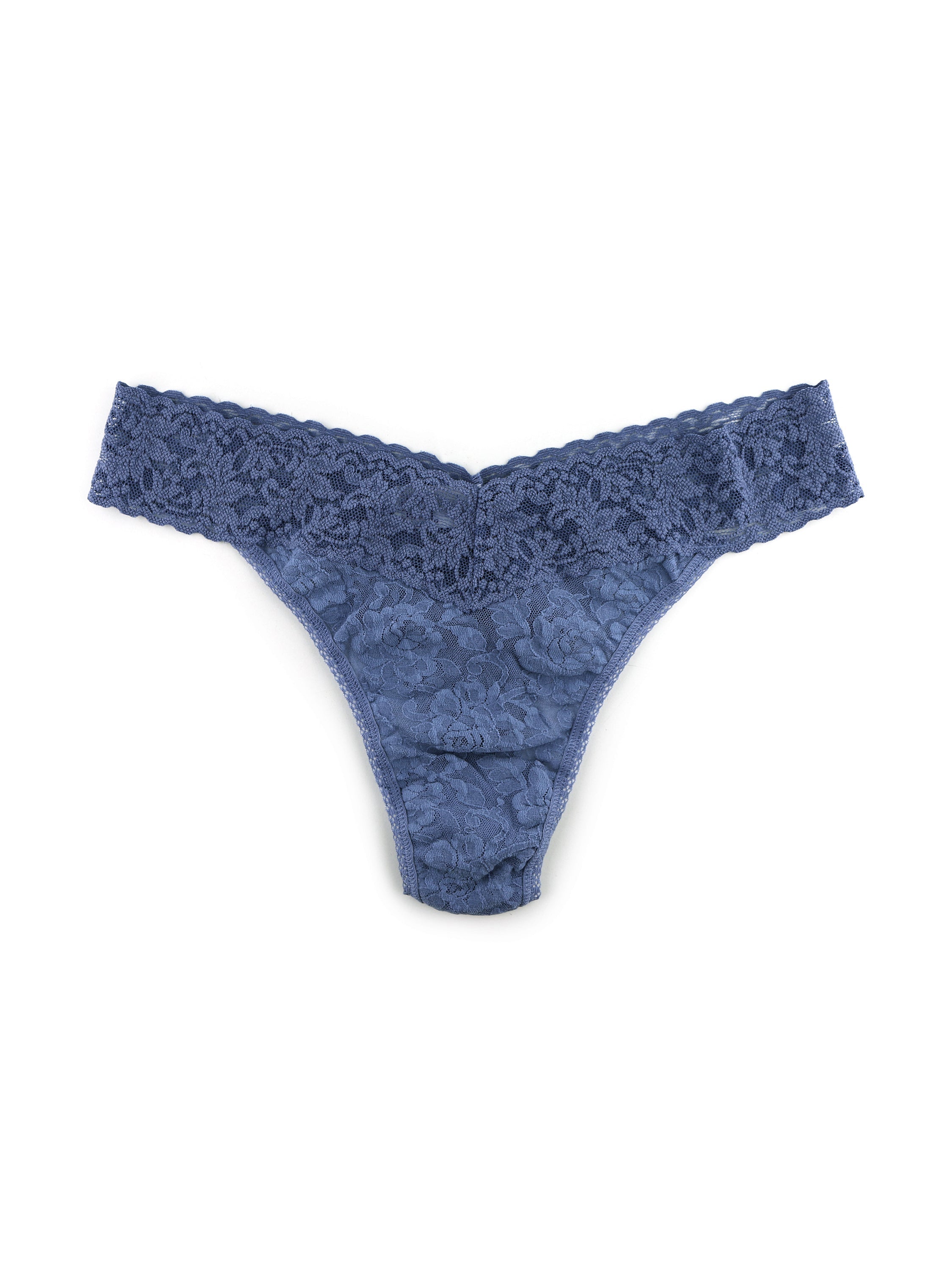 Hanky Panky Women's Signature Lace Original Rise Thong Nightshadow Blue - Blue, One Size
